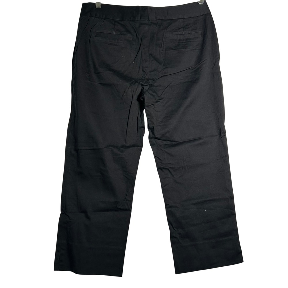 classiques entier‎ Black Flat Front Cropped Pants Size 12 Cotton Blend Nordstrom